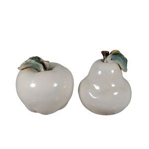 Nantucket Home Apple & Pear Beige W/ Green Leaves Tabletop Shelf Sculptures